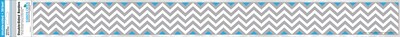 Barker Creek Double-Sided Border, 35" x 3", Gray & Blue Chevron, 12/Pack (LL901)