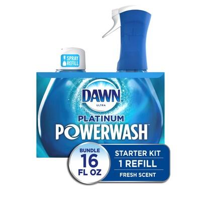 Dawn Ultra Platinum Powerwash Liquid Dish Soap with Refill, Fresh Scent, 16 fl oz. (31836)