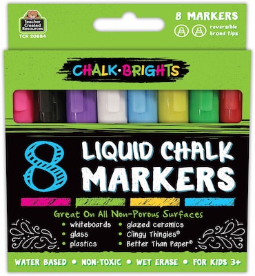 Teacher Created Resources Chalk Brights Liquid Chalk Markers, 8/Pack (TCR20884)