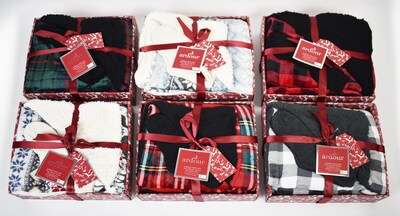 Holiday Sherpa Throw & Bonus Sock