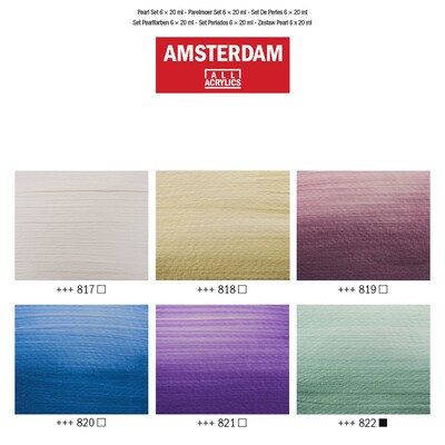 Amsterdam Pearlescent Acrylic Paint, Assorted Colors, 6/Pack (AMS17820506)