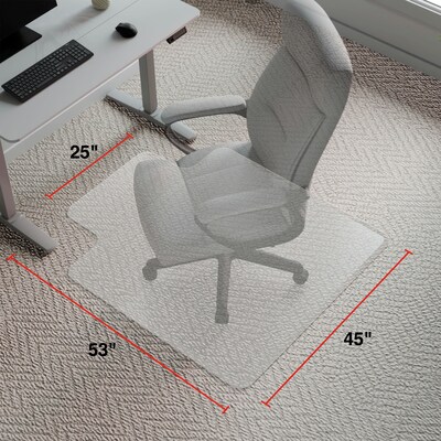 Quill Brand® PlushMat Chair Mat, 45" x 53", Clear (20236-CC)
