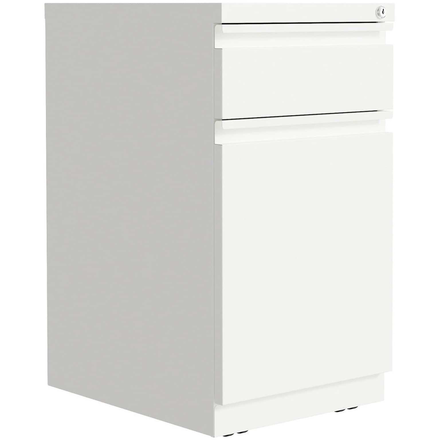 Lorell SOHO 2-Drawer Mobile Vertical File Cabinet, Letter Size, Lockable, 20H x 15W x 27.8D, White (LLR03103)
