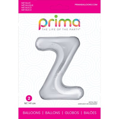 Party City (Air-Filled) 16 Z Foil Balloon, Silver, 2/Pack (AM60050286-18)