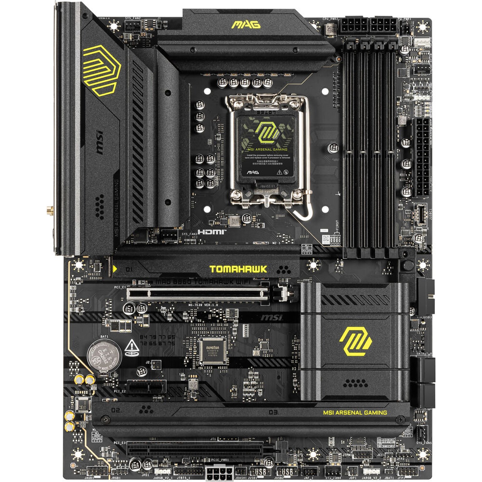 MSI MAG Socket LGA 1851 ATX Intel Core Ultra Processor Gaming Motherboard (B860TOMAHAWKWIFI)