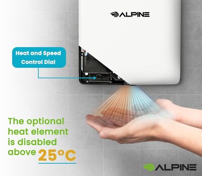 Alpine Industries Willow 110 - 120V Automatic Hand Dryer, White (405-10-WHI)