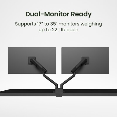 Kanto DM2 Dual Monitor Desktop Mount for 17” - 35” Displays, Up to 22 lbs., Black