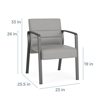 Lesro Waterfall Vinyl Guest Chair, Patriot Plus Imperial Blue/Silver (WF1101.SSV-01PPIB)