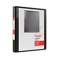 Staples Standard 1 3-Ring View Binders, Black, 12/Carton (26431CT)