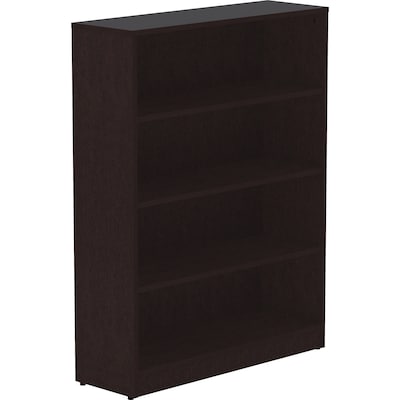 Lorell Essentials 48 4-Shelf Bookcase with Adjustable-Shelves, Espresso Laminate (LLR18227)