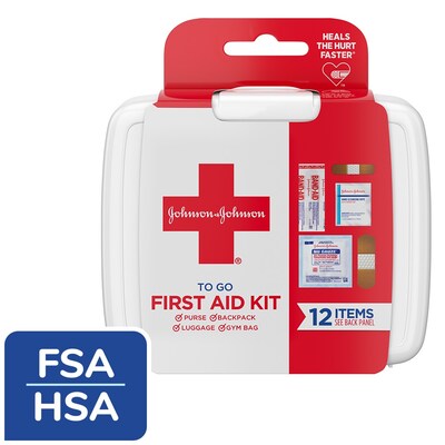 Johnson & Johnson First Aid to Go, 12 Pieces (564624)