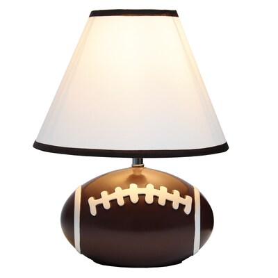 Simple Designs SportsLite 11.5 Tall Athletic Sports Football Base Ceramic Bedside Table Desk Lamp (