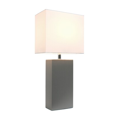 Elegant Designs Leather 21 LED Table Lamp, Gray (LT1025-GRY)