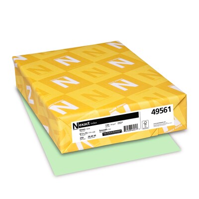 Wausau Paper Index 110 lb. Index Paper, 8.5" x 11", Green, 250 Sheets/Pack (WAU49561)