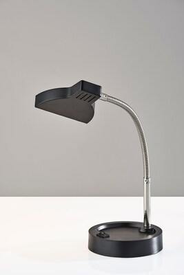 Simplee Adesso Slender LED Desk Lamp, 13.5"H, Black & Brushed Steel (SL3973-01)