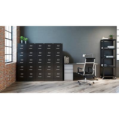 Hirsh Commercial 5-Drawer Vertical File Cabinet, Letter Size, Lockable, 61.375"H x 15"W x 26.5"D, Black (17778)
