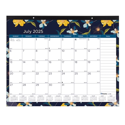 2025-2026 Blueline Colorful Blossom 22 x 17 Academic & Calendar Monthly Desk Pad Calendar, Multi (CA1716BD)
