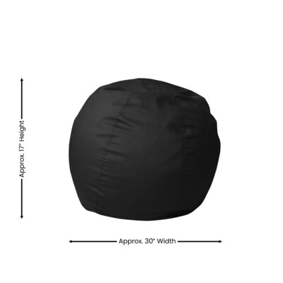 Flash Furniture Dillon Fabric Refillable Bean Bag Chair, Solid Black (DGBEANSMSLDBK)