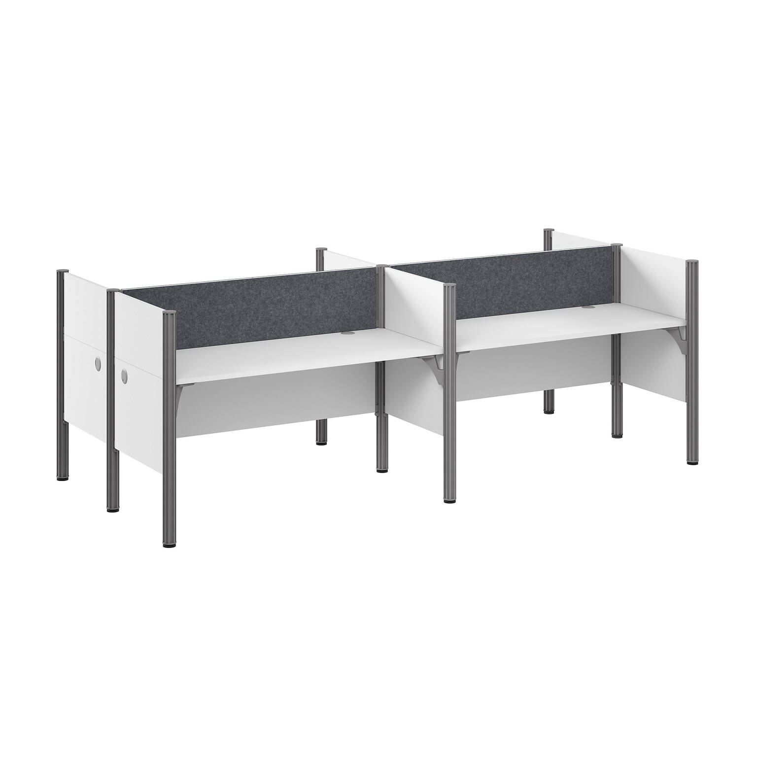 Bush Business Furniture Pro-Biz 42.8H x 125.04W 4 Person Back to Back Cubicle Panel Workstation, White (100875CG-17)