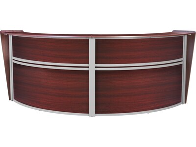 Regency Marque 124.5W Curved Reception Desk Workstation, Mahogany (77292MH)