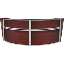 Regency Marque 124.5W Curved Reception Desk Workstation, Mahogany (77292MH)