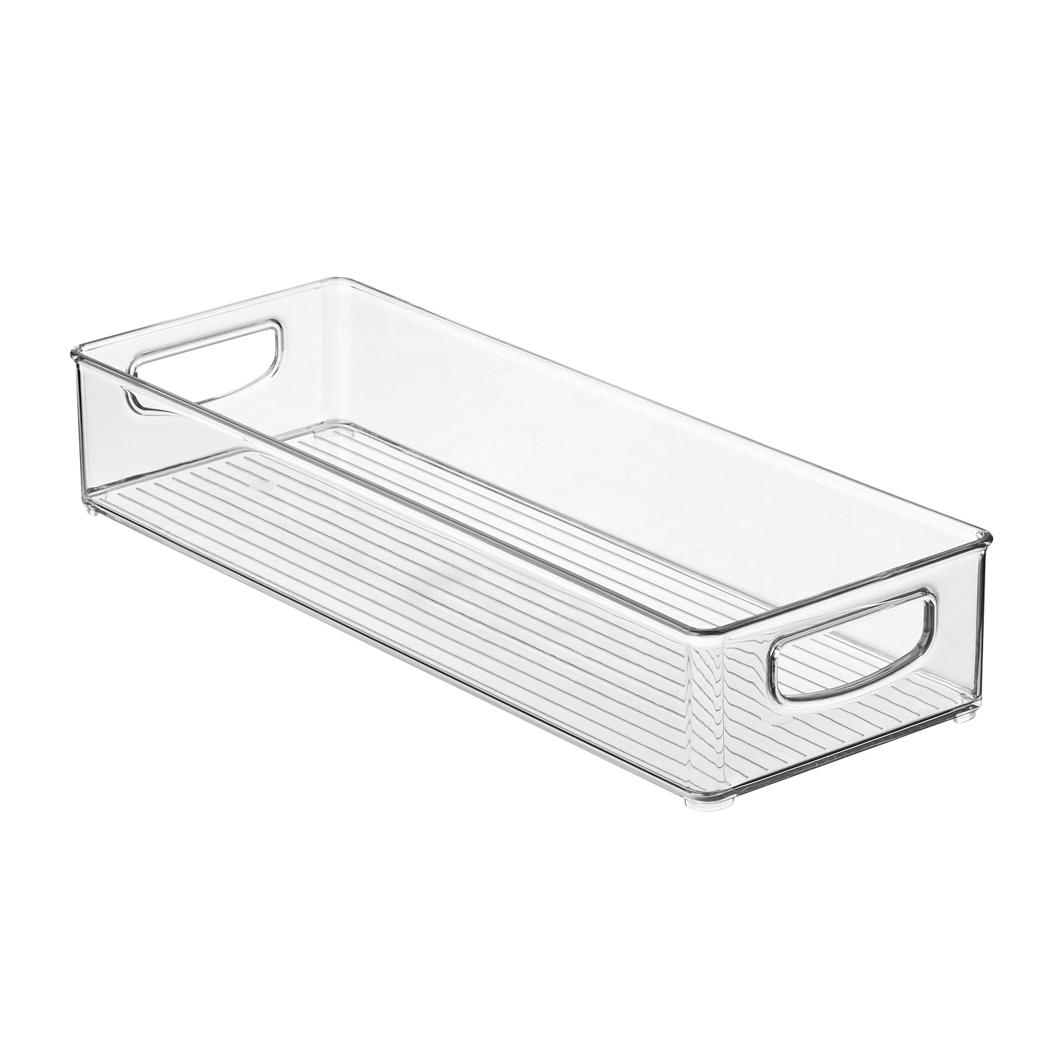 iDESIGN Large Stackable Plastic Storage Bin with Handles, Clear (64430)
