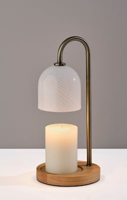 Simplee Adesso Alcott Candlewarmer 13" Halogen Table Lamp, Antique Brass (SL1191-21)