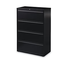 Hirsh Industries® Lateral File Cabinet, 4 Letter/Legal/A4-Size File Drawers, Black, 36 x 18.62 x 52.