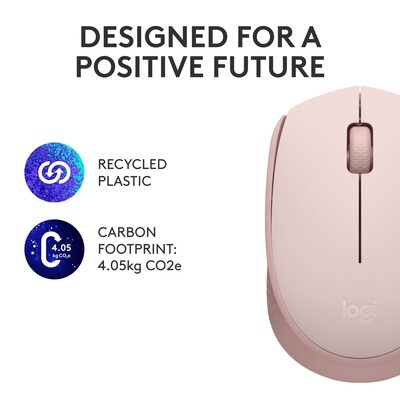 Logitech M170 Wireless Ambidextrous Optical Mouse, Rose (910-006862)