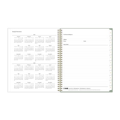 2025-2026 Blue Sky Sincerely Jules Kyla Green 8.5" x 11" Academic Year Weekly & Monthly Planner, Plastic Cover, Multicolored