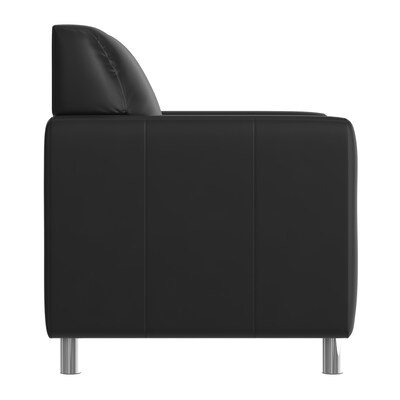Flash Furniture Agent LeatherSoft Reception Chair, Black/Chrome Legs (BT827U1BKCHR)