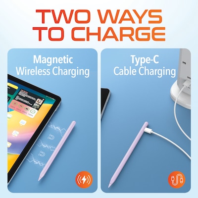 Delton DAP7 Stylus Pen, Wireless Magnetic Charging, Purple (DAP7PR)