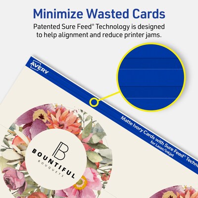 Avery Matte General Use Blank Cards, Ivory, 300/Box (95333)