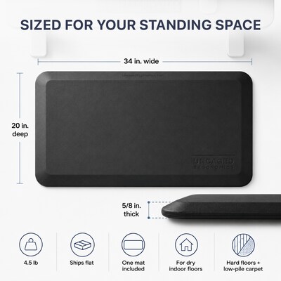 Uncaged Ergonomics Anti-Fatigue Mat, 34" x 20", Black (MAT34)