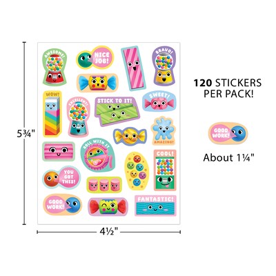 Teacher Created Resources Bubble Gum Smelly Stickers, Multicolored, 120/Pack, 6/Packs/Bundle (TCR9446-6)