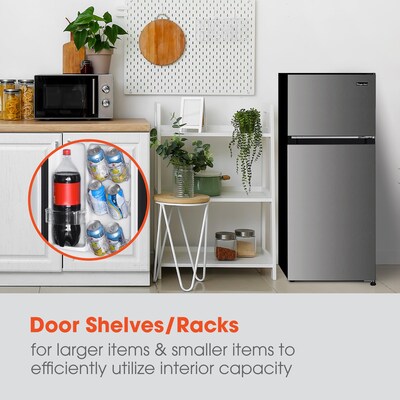 Magic Chef 4.5 Cu. Ft. Energy Star Mini Refrigerator with Freezer, Platinum Steel (HMDR45PS)