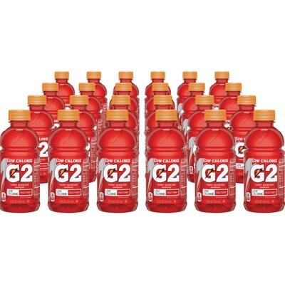 Gatorade G2 Low-Calorie Fruit Punch Sports Drink, 12 fl. oz., 24 Bottles/Carton (QKR12202)