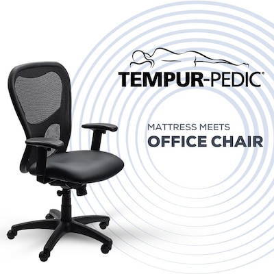 Tempur-Pedic Ergonomic Vinyl Swivel Manager Chair, Black (TP9000-DBLKV)