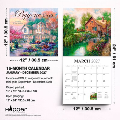 2027 BrownTrout Bygone Days 12" x 12" Monthly Wall Calendar (9781773728858)