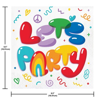 Creative Converting Bubbly Birthday Plates and Napkins Kit, Multicolored, Serves 16 (DTC9502E2G)