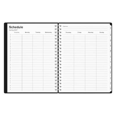 2027 Staples 8" x 11" Daily Appointment Book, Plastic Cover, Black (ST21487-27)