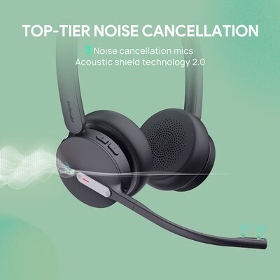 Yealink WH64 Workstation Bluetooth Dual Phone & Computer On Ear Headset, USB-A/USB-C, UC Certified (1208736)