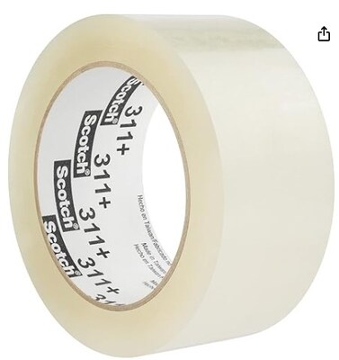 Scotch Industrial Packaging Tape, 3 x 110yds, Clear, 24 Rolls/Carton (311+72MMx100M)