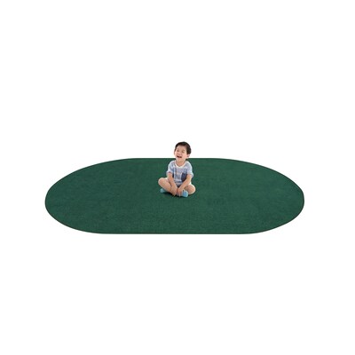 Joy Carpets Endurance Polyester 6' x 9' Oval Machine Tufted Rug, Forest (80QQ-02)