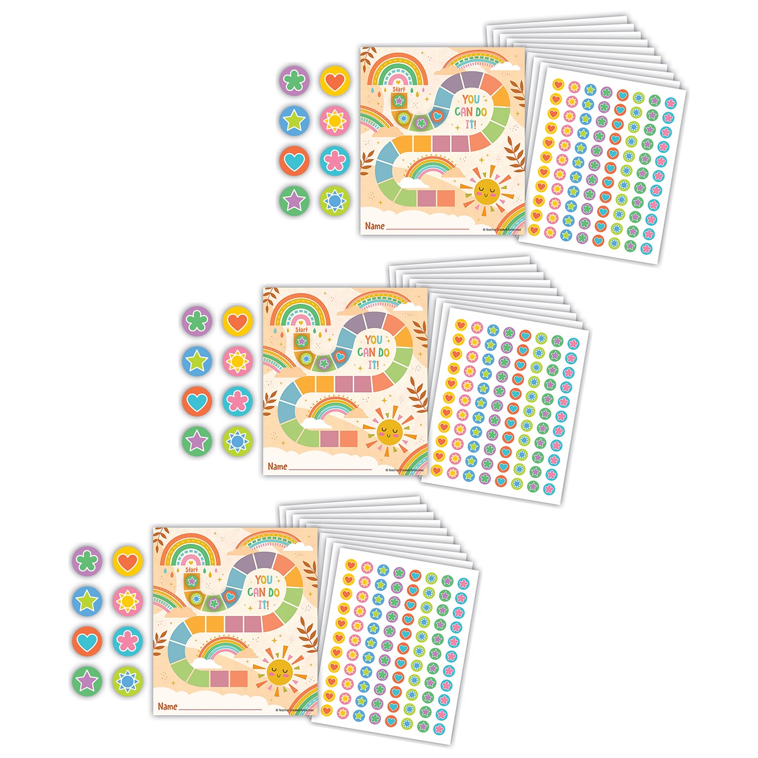 Teacher Created Resources Super Star Reward Trackers with Stickers, 5.25 x 6, Multicolored, 3 Packs/Bundle (TCR6868-3)