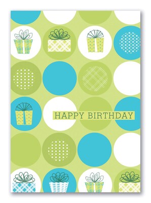 Custom Patterned Presents Cards, with Envelopes, 5 5/8 x 7 7/8 Birthday Card, 25 Cards per Set