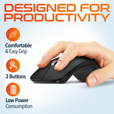 Delton S10 Wireless Optical Mouse, Black (DMERGS10-WB)