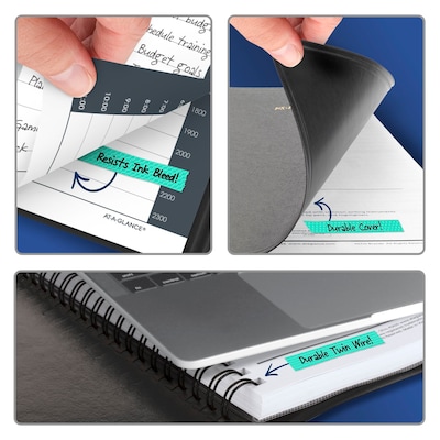 2027 AT-A-GLANCE 8.5" x 11" Daily Appointment Book, Faux Leather Cover, Black (70-214-05-27)