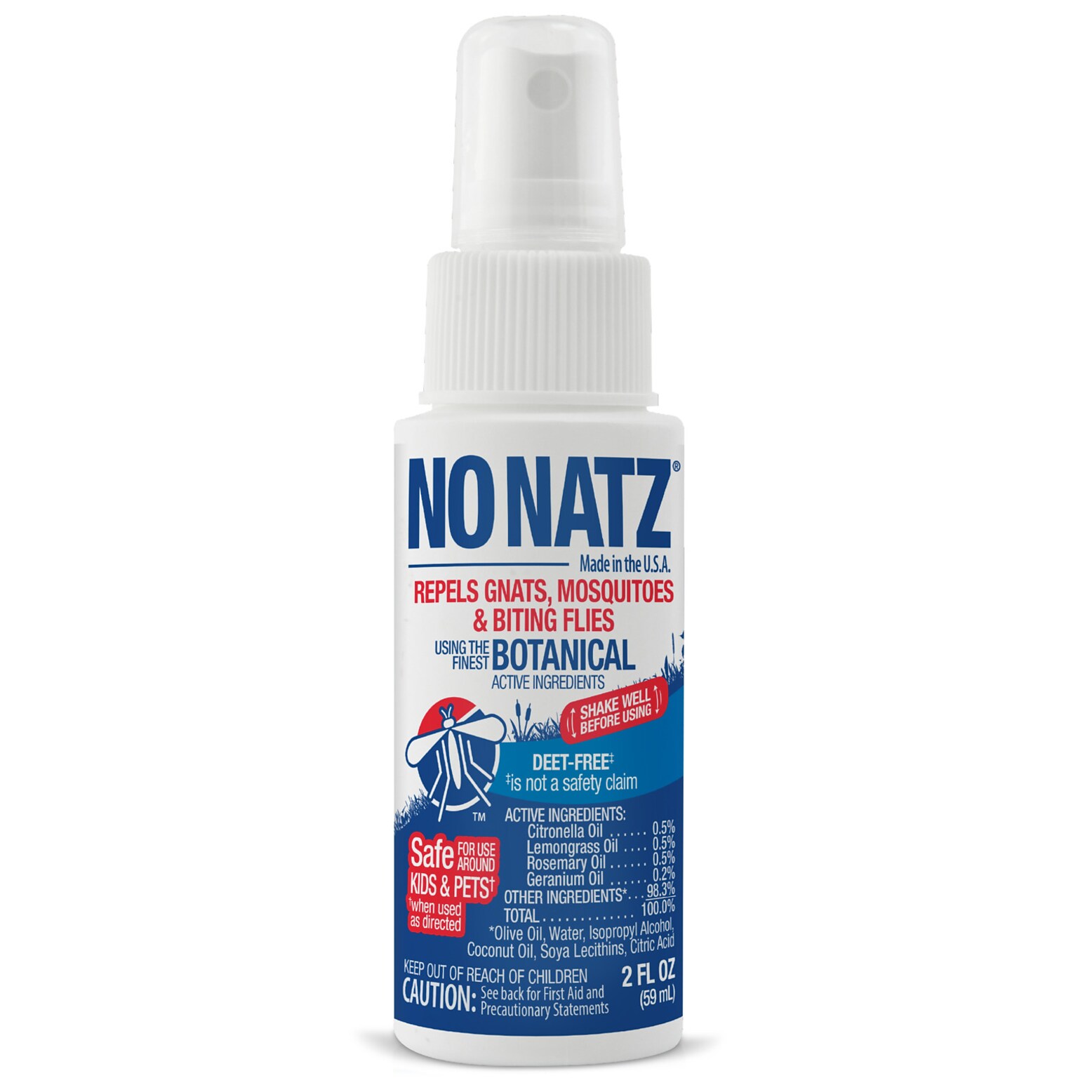 No Natz Natural DEET-Free Insect Repellent Spray for Gnats, Fresh Scent, 2oz (9175A95-2Z24)