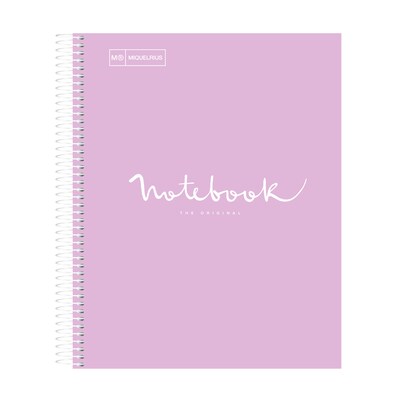 Miquelrius 1-Subject Notebook, 8.5 x 11, College-Ruled, 80 Sheets, Lavender, 5/Carton (48281CS)